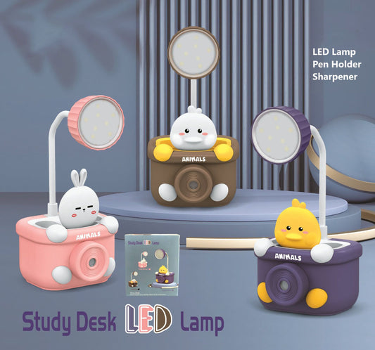 3 in 1 USB Chargeable Led Table Lamp for Kids Bedroom with Pencil Sharpener & Pen Holder