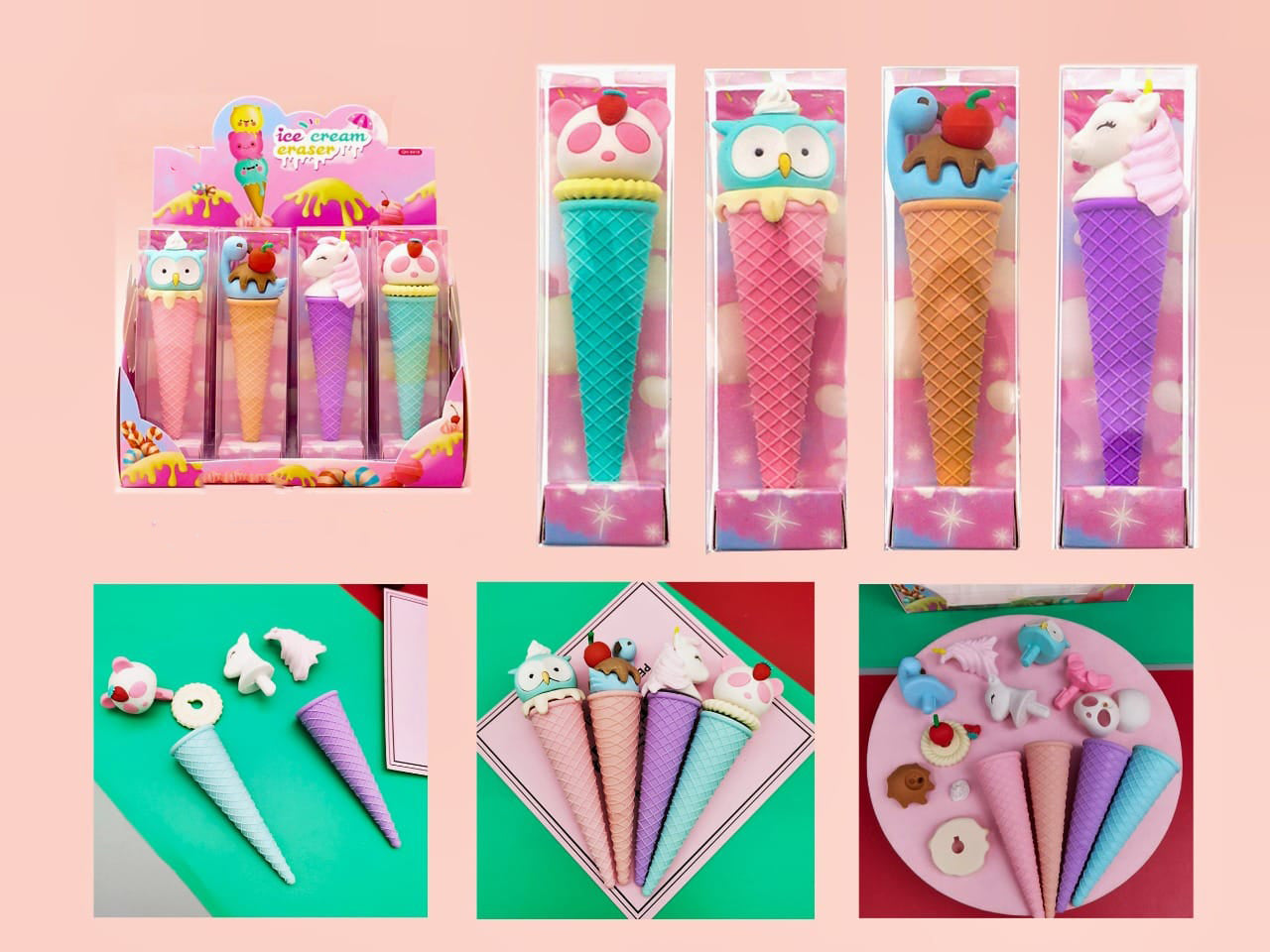 Mini Ice Cream Cone Erasers