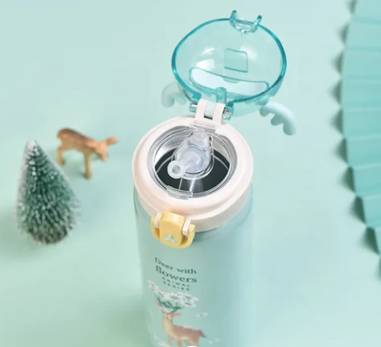 DEER DESIGN STAINLESS STEEL VACUUM WATER BOTTLE - 440ML