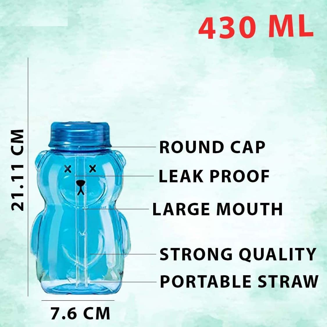 Teddy Bear Water Bottle for Kids (430 ml)