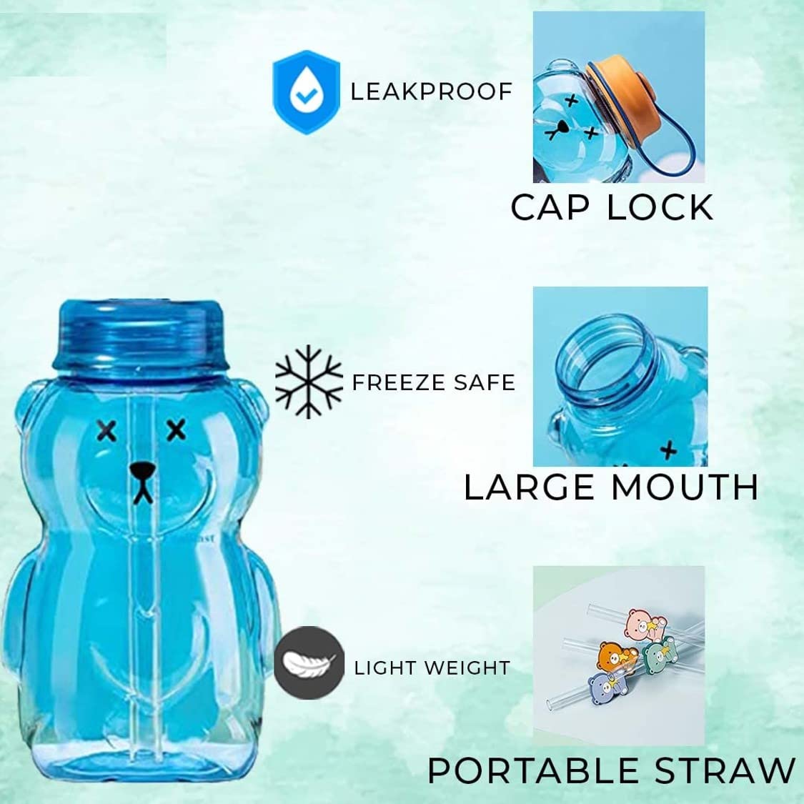 Teddy Bear Water Bottle for Kids (430 ml)